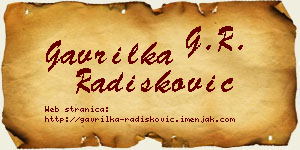Gavrilka Radišković vizit kartica